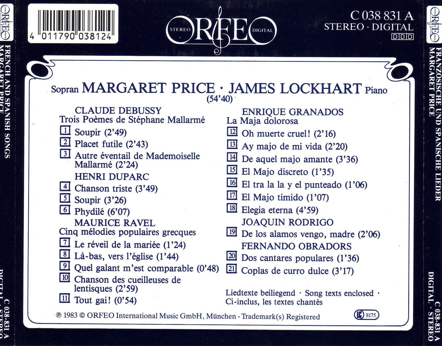 Lieder: Margaret Price