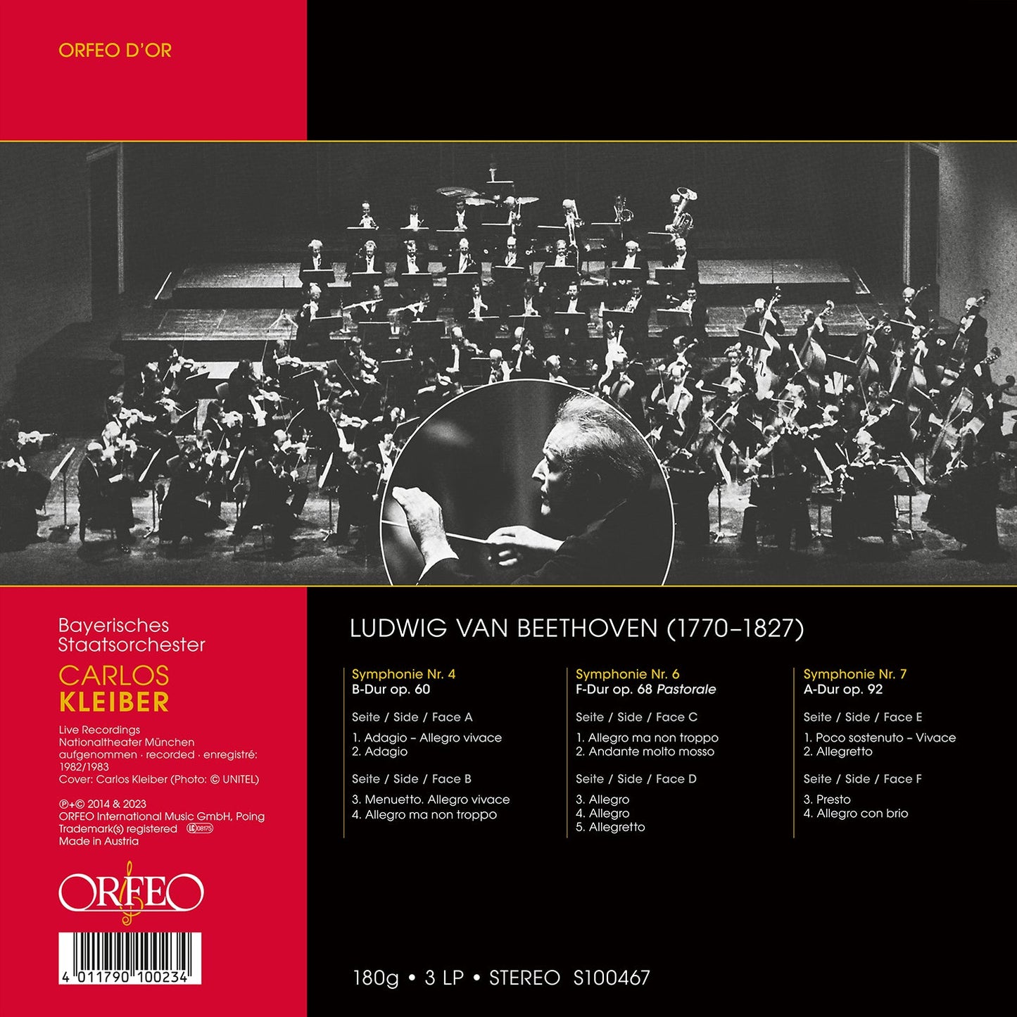 Beethoven: Symphonies Nos. 4, 6 & 7 Bavarian State Orchestra (LP)