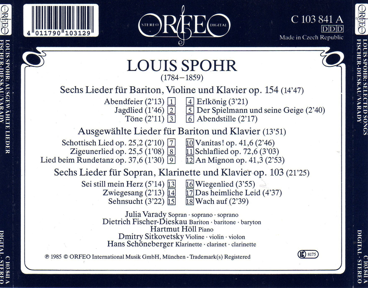 Spohr: 6 Lieder
