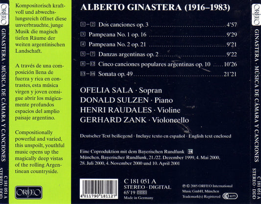 Ginastera: Chamber & Vocal Works
