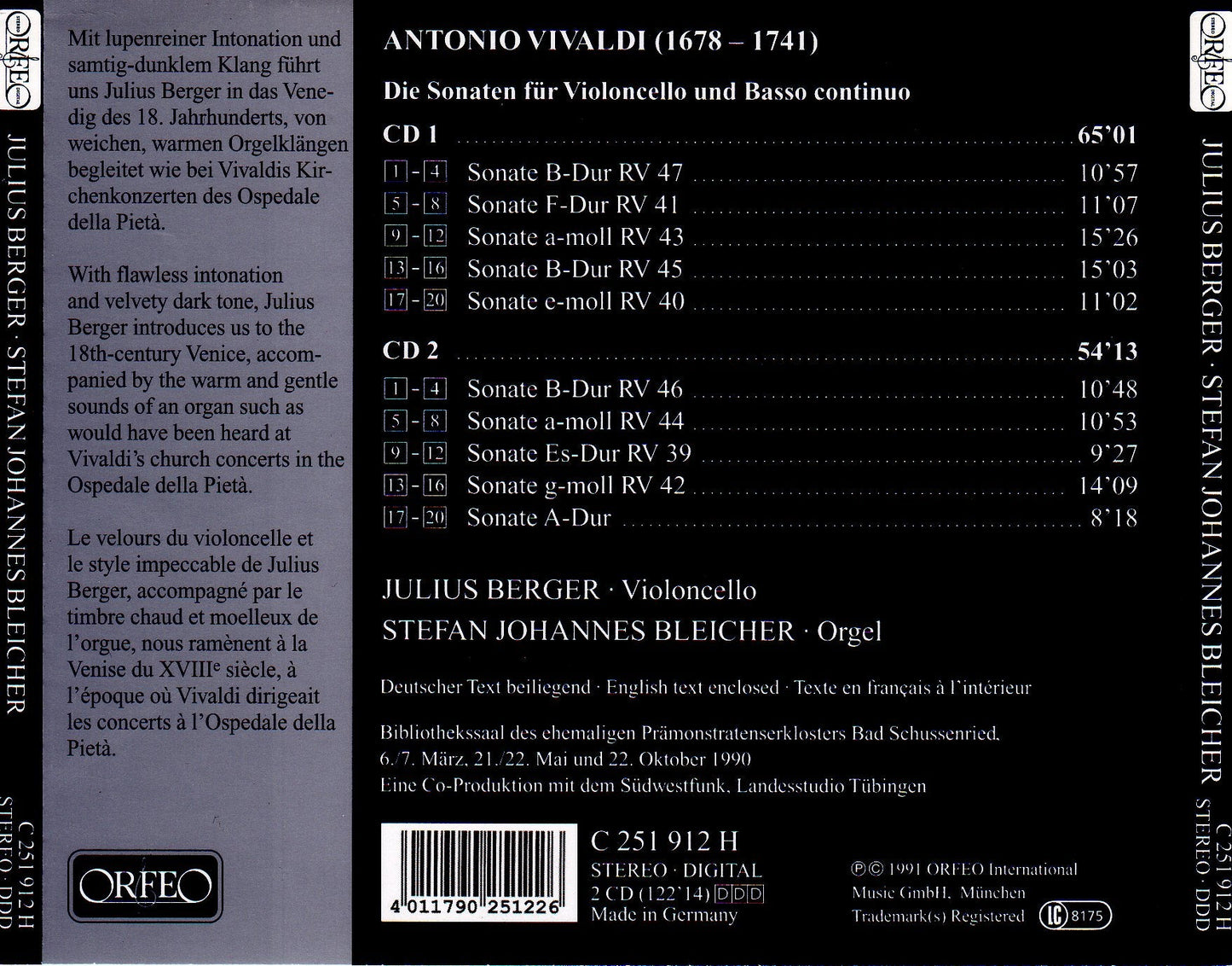 Vivaldi: Cello Sonatas