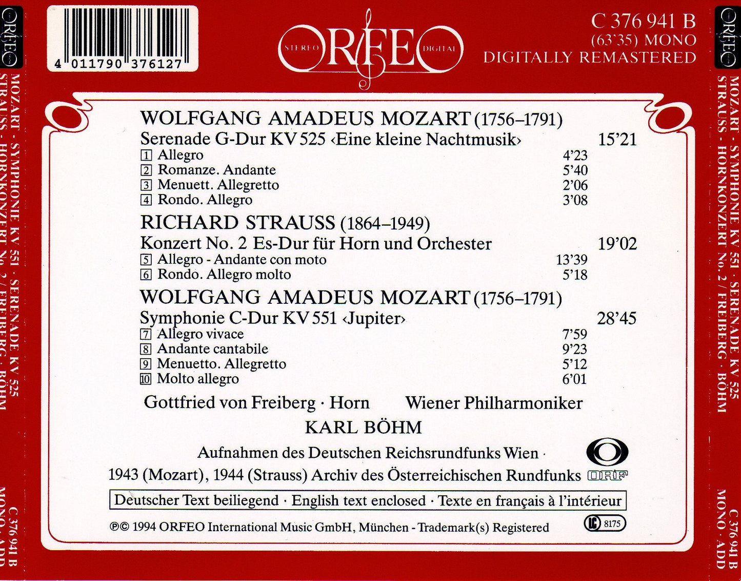 Mozart: Serenade No. 13 in G Major "Eine kleine Nachtmusik"