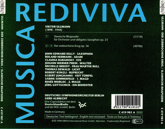 Ullmann: Slawische Rhapsodie, Op. 23 & Der zerbrochene Krug,