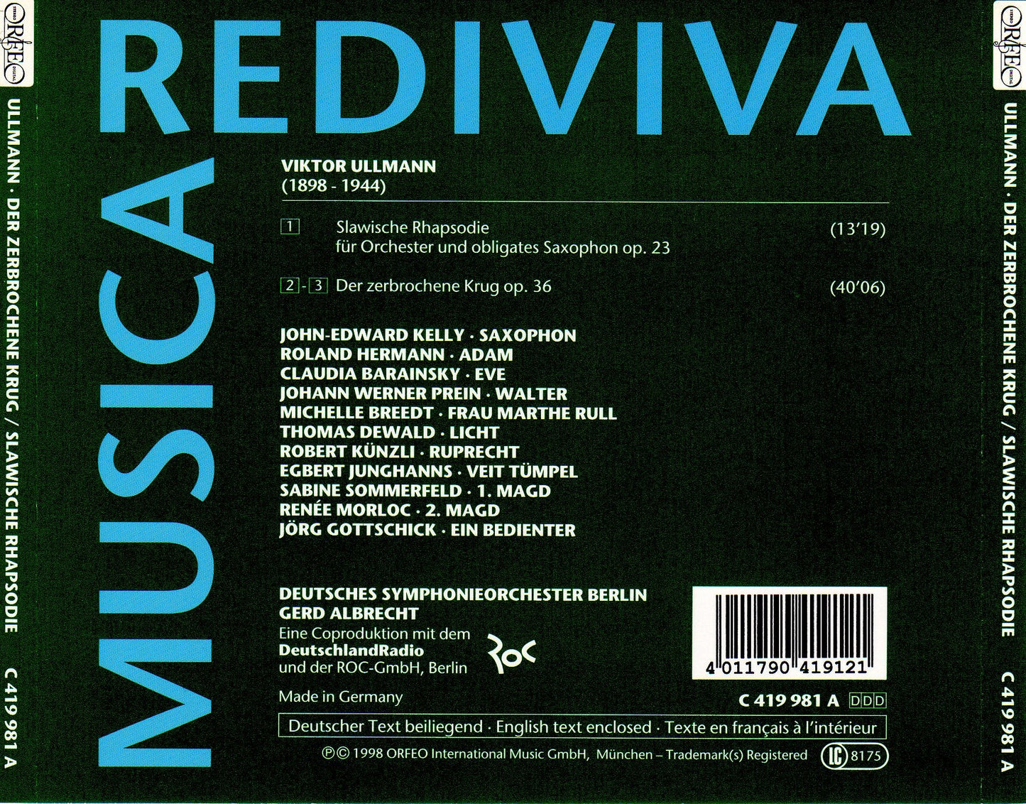 Ullmann: Slawische Rhapsodie, Op. 23 & Der zerbrochene Krug,