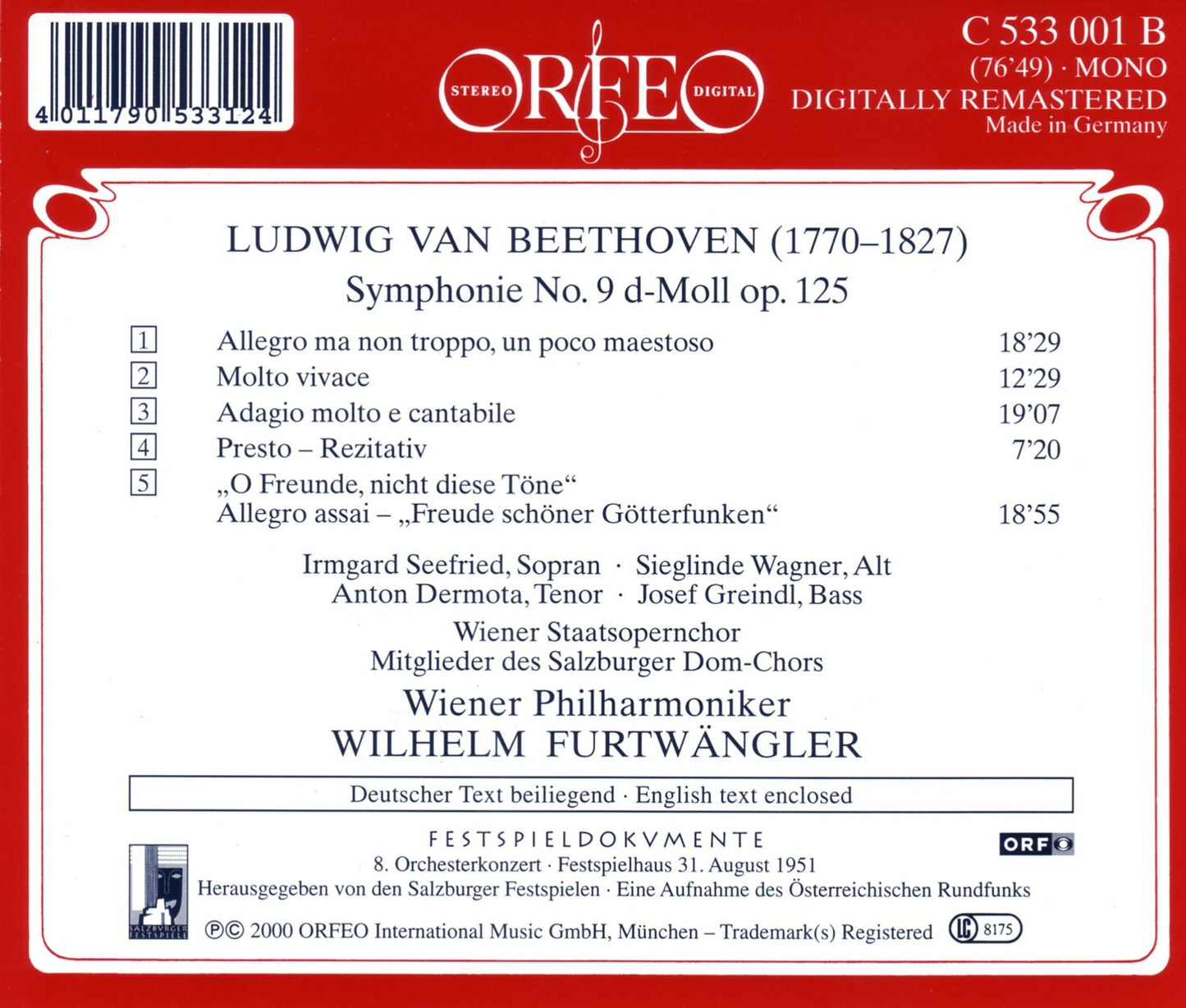 Beethoven: Symphony No. 9 in D Minor, Op. 125 "Choral" (Live