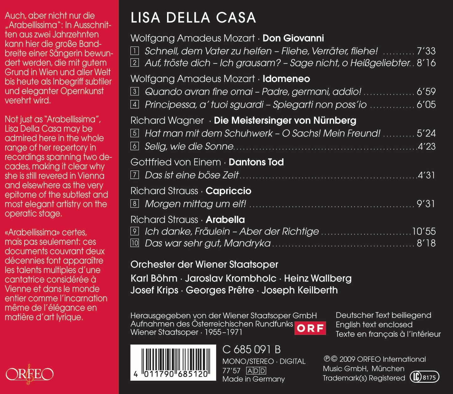 Lisa Della Casa (Wiener Staatsoper Live)