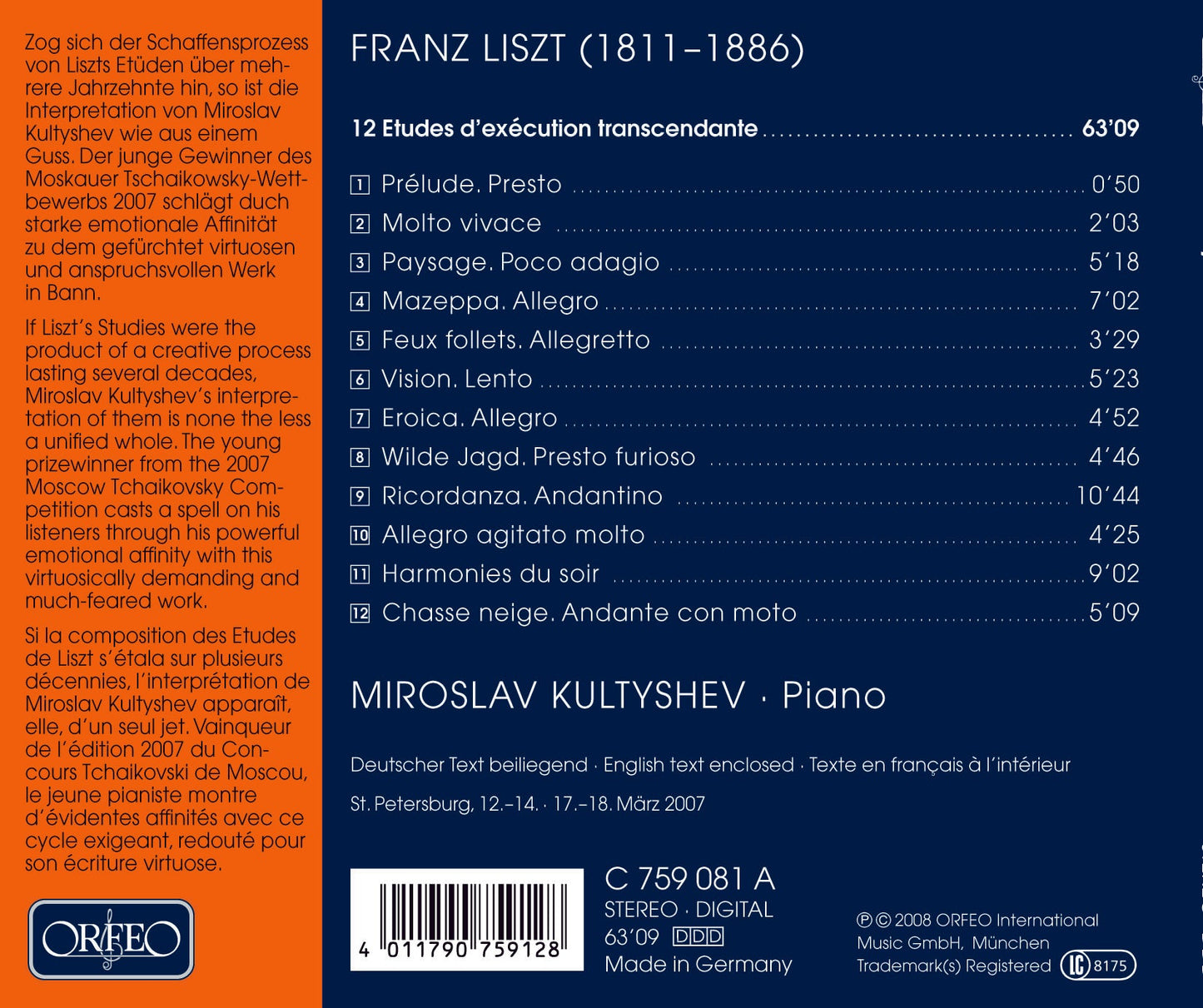 Liszt: 12 Etudes d'execution transcendante