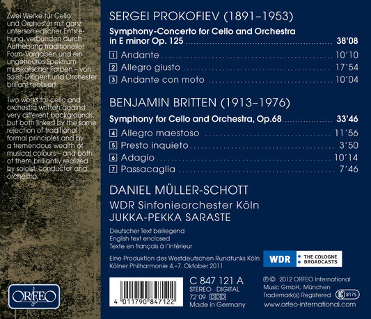 Prokofiev: Symphony concertante - Britten: Symphony for Cell