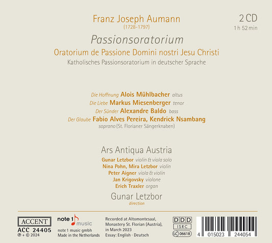 Aumann: Oratorium De Passione Domini Nostri Jesu Christi Ars Antiqua Austria, Gunar Letzbor