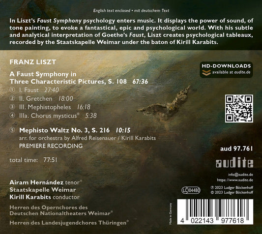 Liszt: A Faust Symphony; Mephisto Waltz