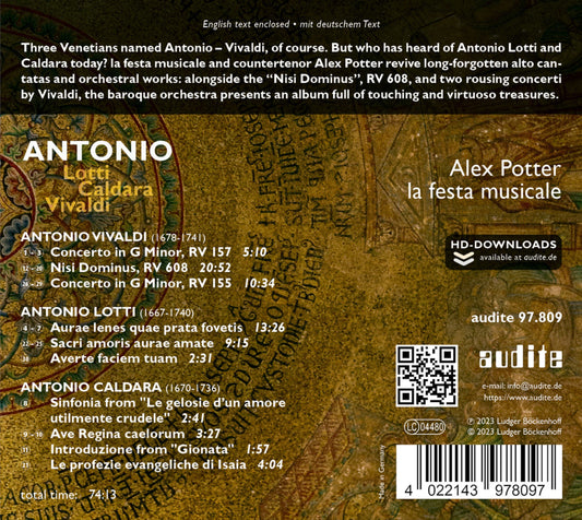 Lotti, Caldara & Vivaldi: Antonio