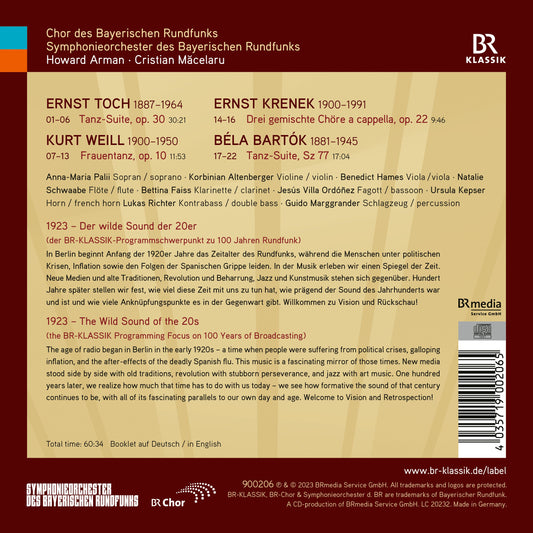 Toch, Weill, Krenek & Bartok: 1923