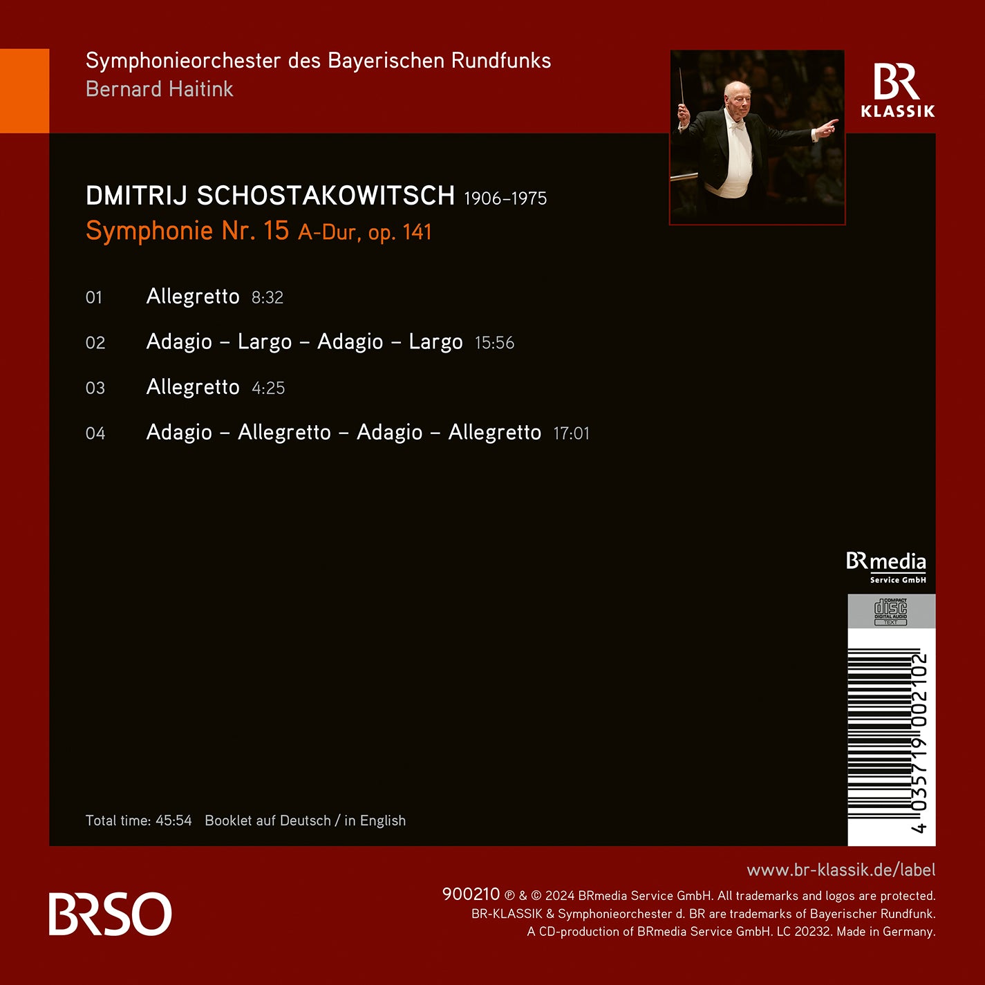 Shostakovich: Symphony No. 15 with Bernard Haitink