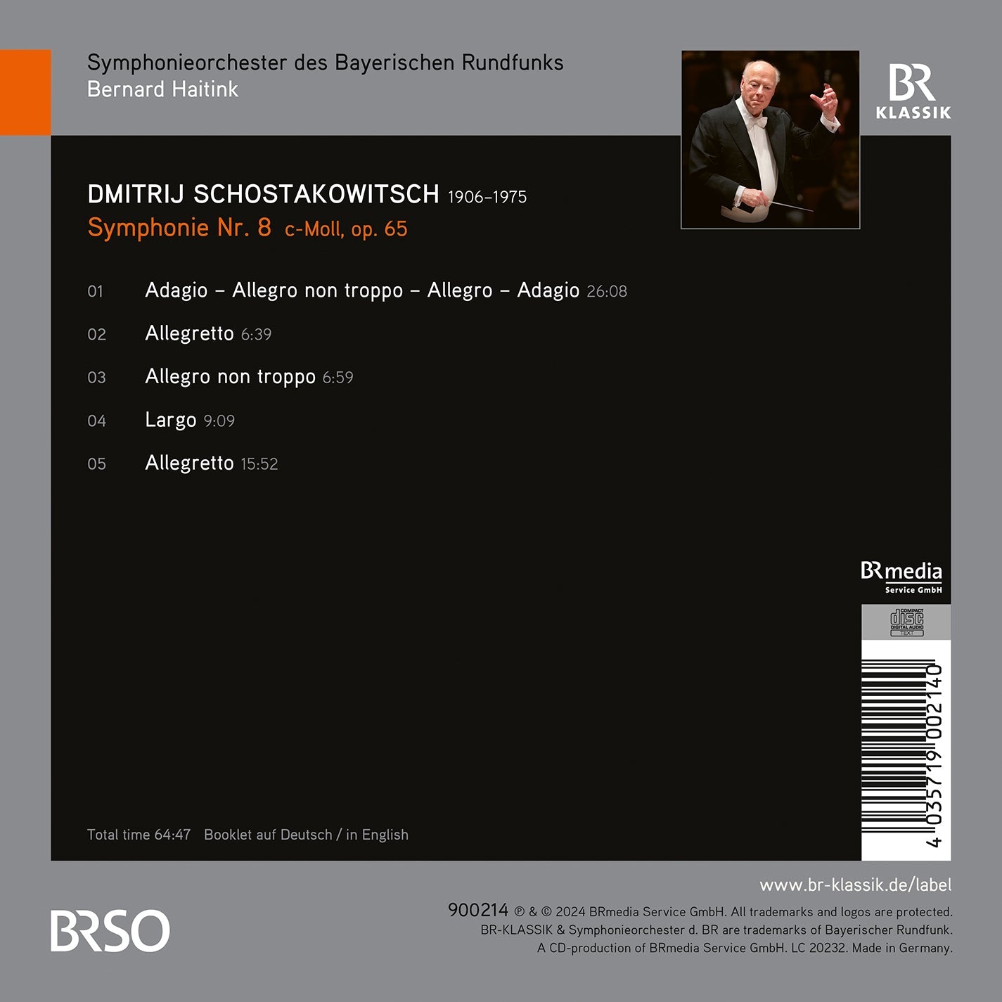 Shostakovich: Symphony No. 8 Symphonieorchester Des Bayerischen Rundfunks