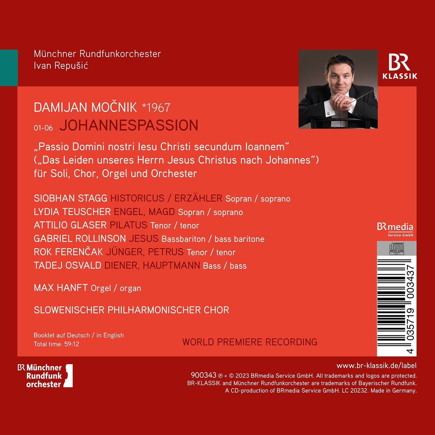 Mocnik: Johannes-Passion "Passio Domini Nostri Iesu Christi