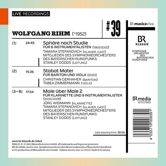 Rihm: Sphaere Nach Studie; Stabat Mater; Male Uber Male 2