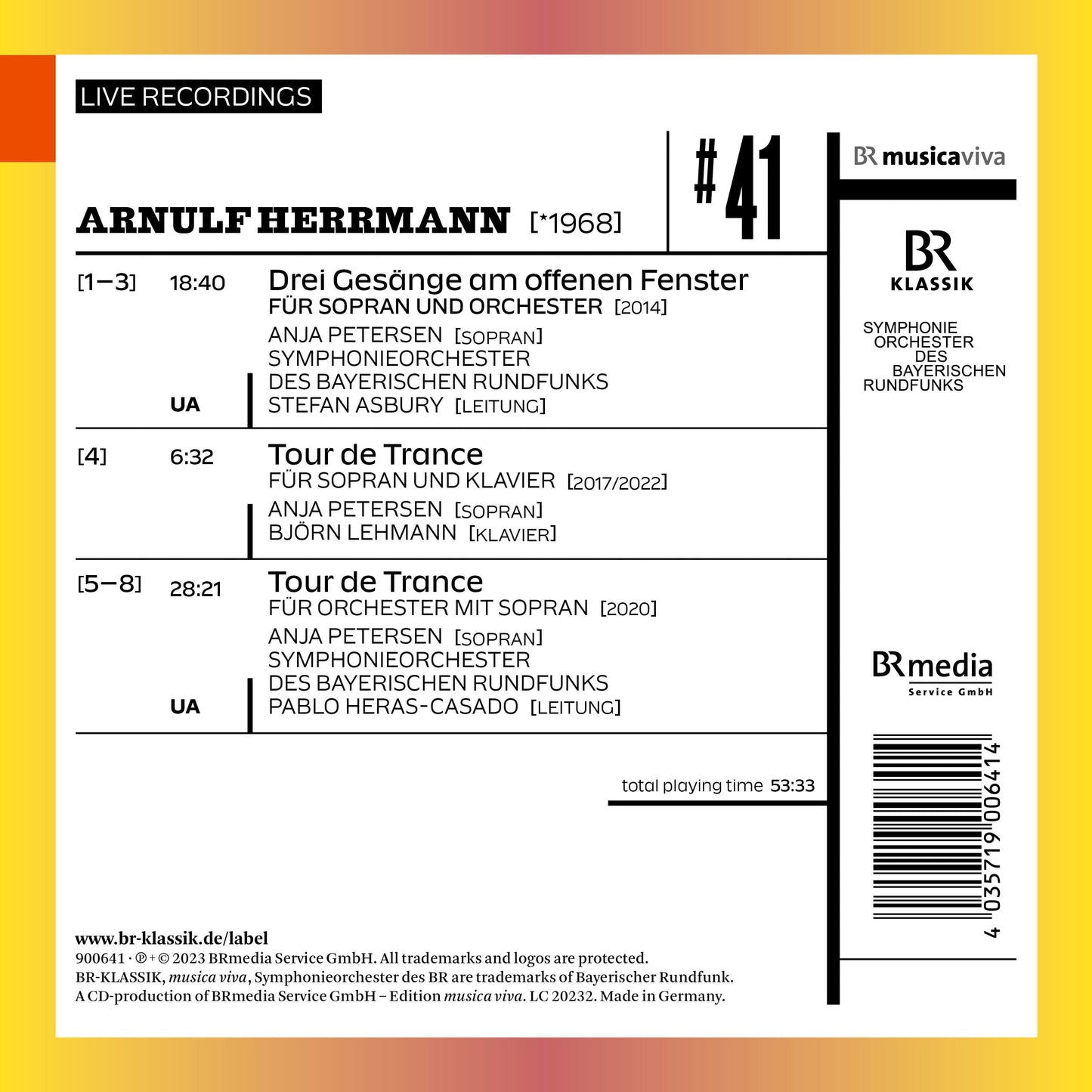 Herrmann: "Three Songs At The Open Window" (2014) For Sopran