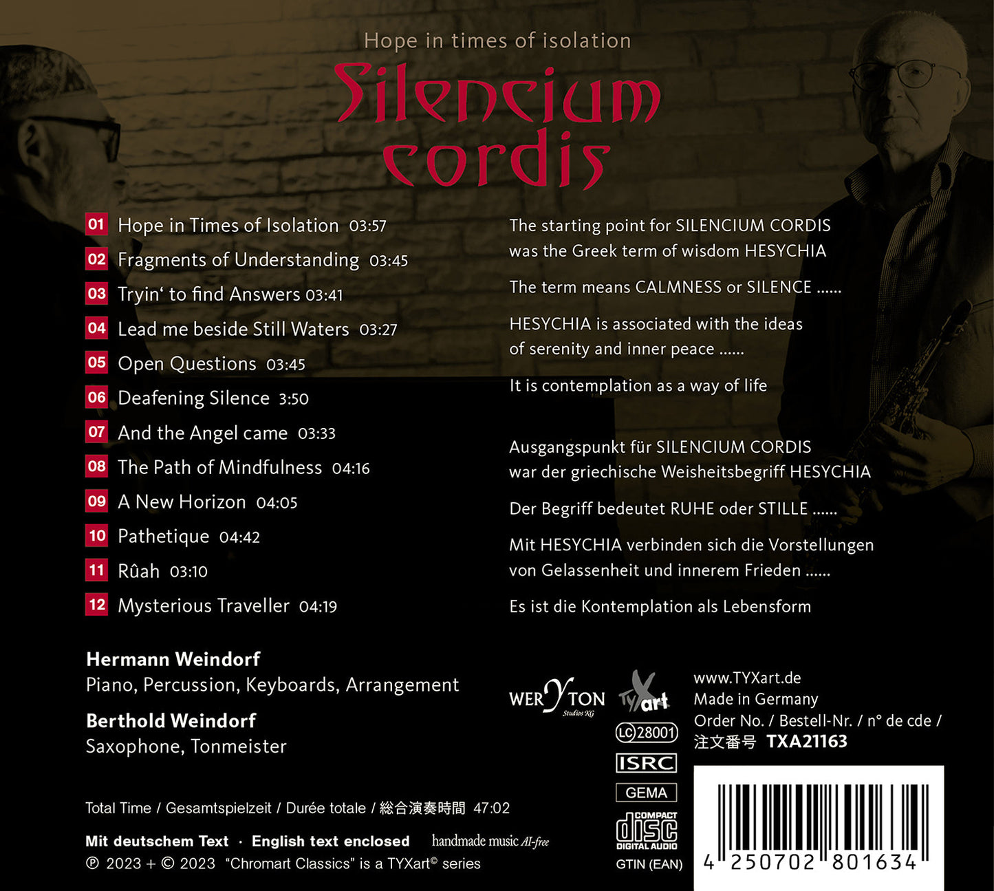Weindorf: Silencium cordis - Hope in Times of Isolation, Mus