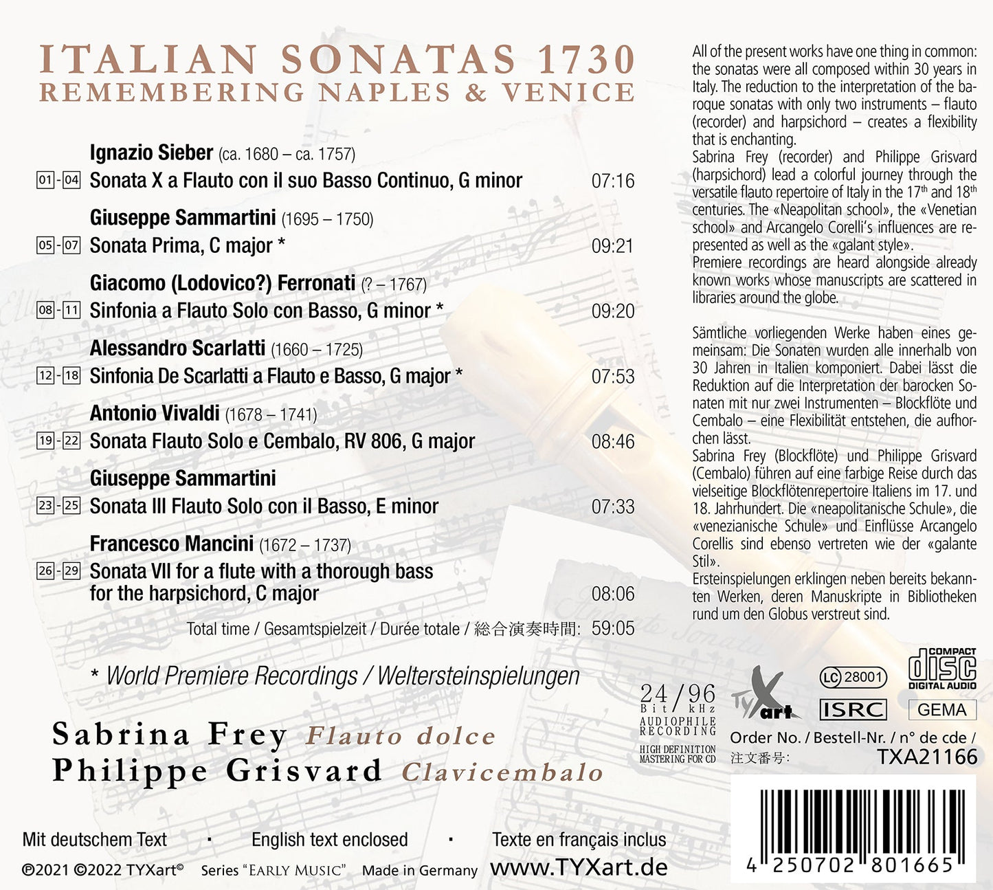 Mancini, Sammartini, Scarlatti, Sieber & Vivaldi: Italian So