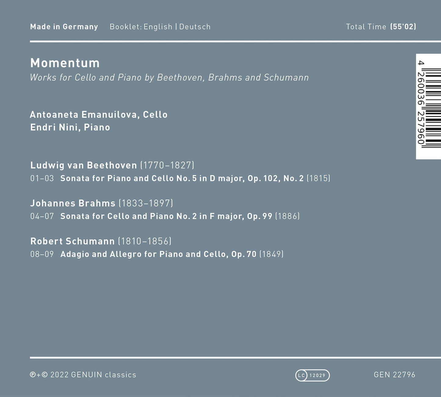 Beethoven, Brahms & Schumann: Momentum