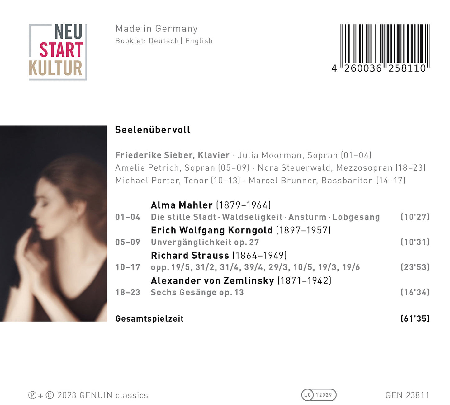 Korngold, Mahler, Strauss & Zemlinsky: Seelenubervoll