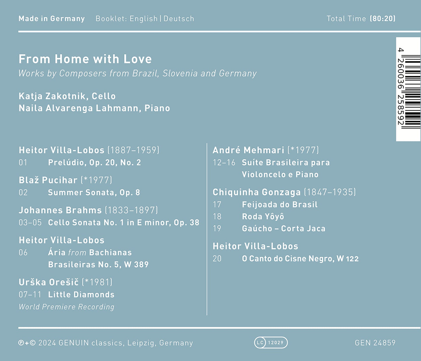 Brahms, Gonzaga, Mehmari, Oresic, Pucihar & Villa-Lobos: Fro