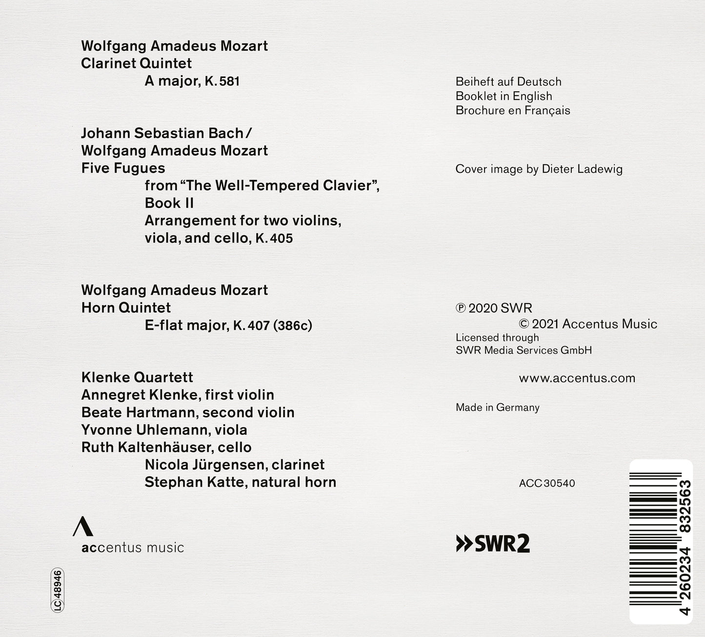 Mozart: Clarinet Quintet - Horn Quintet