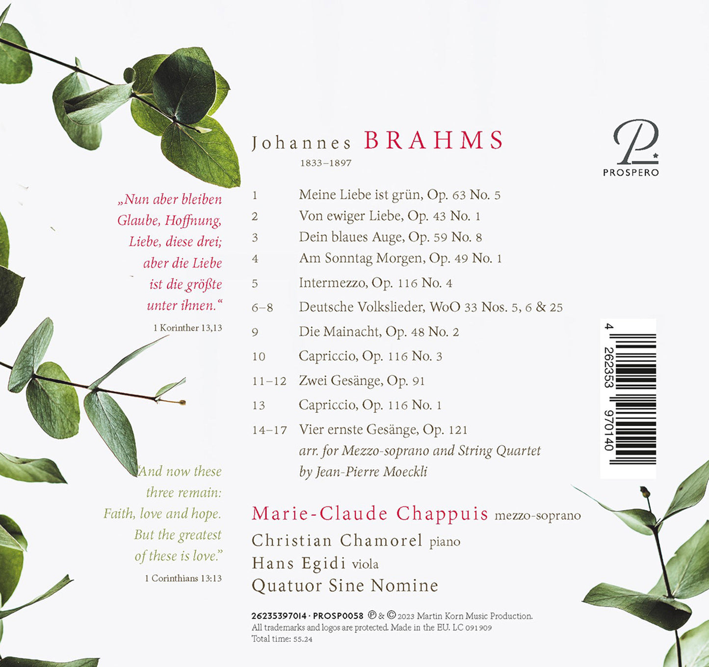 Brahms: Vier Ernste Gesange