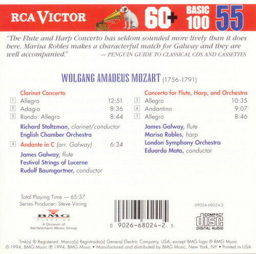 Mozart: Clarinet Concerto; Concerto for Flute and Harp