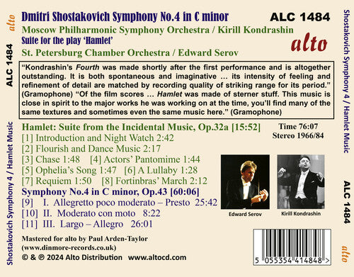 SHOSTAKOVICH: SYM 4 IN C MINOR MUSIC FOR THE PLAY
