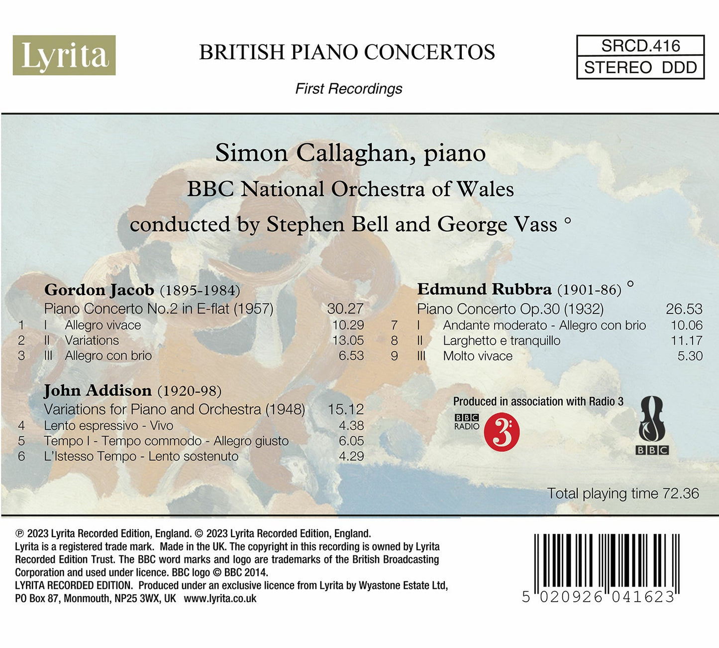British Piano Concertos, Vol. 2 / Simon Callaghan; BBC NO of Wales