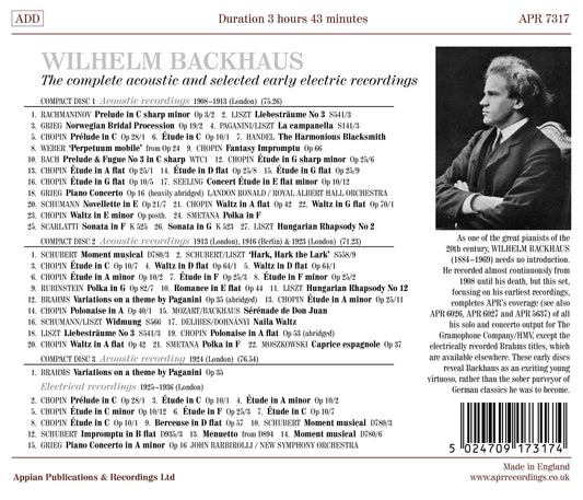 Wilhelm Backhaus - The Complete Acoustic & Selected Early El Wilhelm Backhaus, New Symphony Orchestra, Royal Albert Hall Orchestra