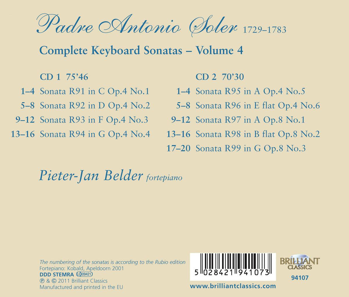 Soler: Keyboard Sonatas, Vol. 4