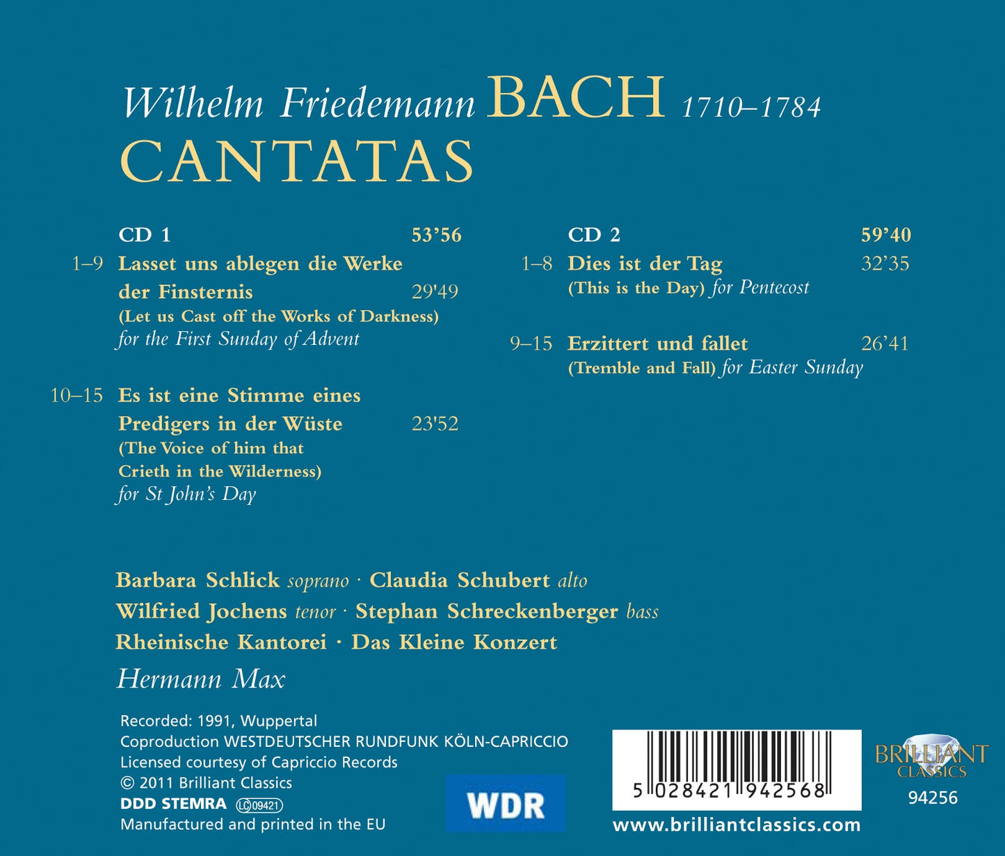 W.F. BACH: Cantatas