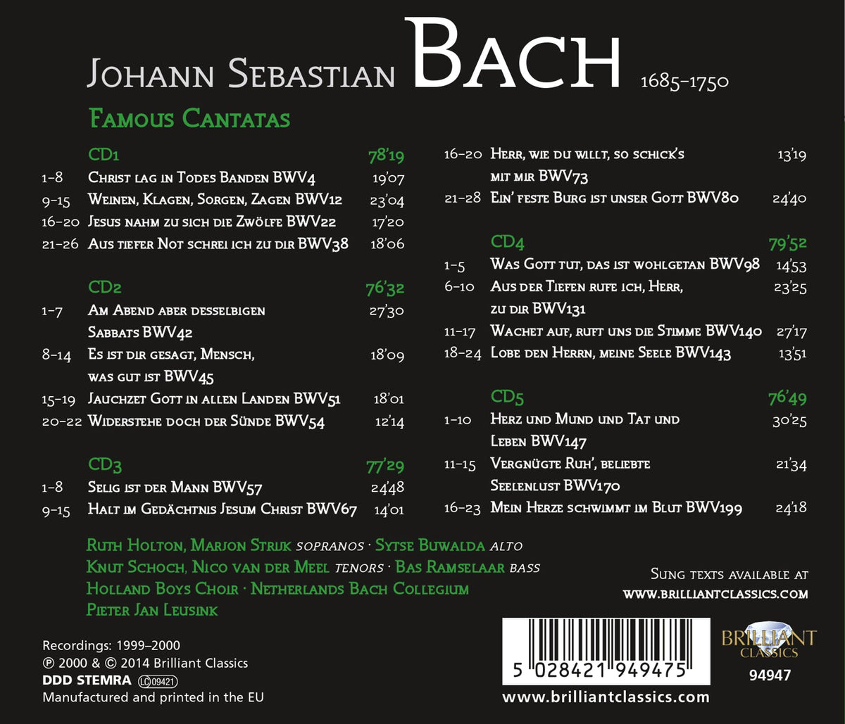 FAMOUS CANTATAS