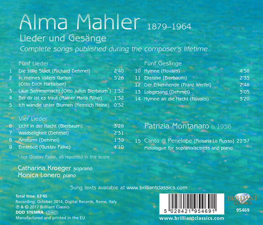 Mahler: Lieder und Gesänge - Montanaro: Canto di Penelope