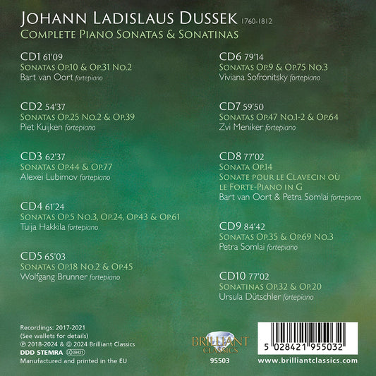 Dussek: Complete Piano Sonatas & Sonatinas Bart Van Oort, Piet Kuijken, Alexei Lubimov, Tuija Hakkila, Wolfgang Brunner, Viviana Sofronitsky, Z
