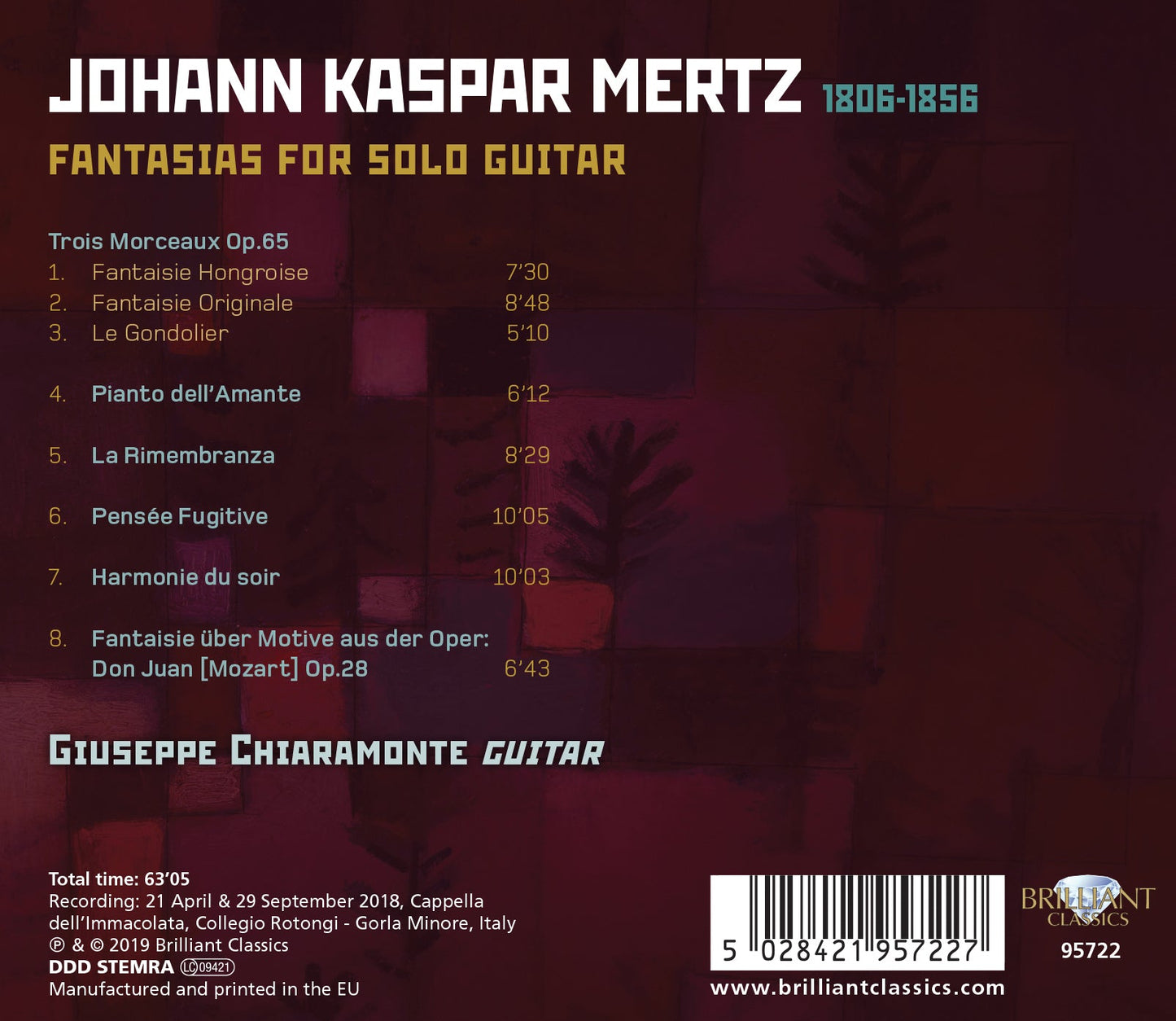 Mertz: Fantasias for Solo Guitar