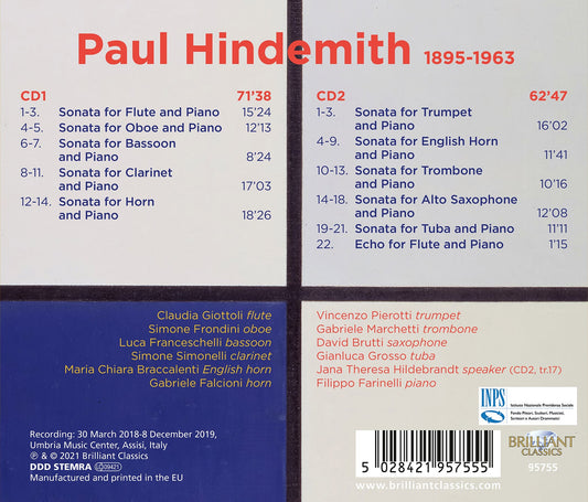 Hindemith: Complete Sonatas For Wind Instruments And Piano