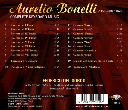 Bonelli: Complete Keyboard Music