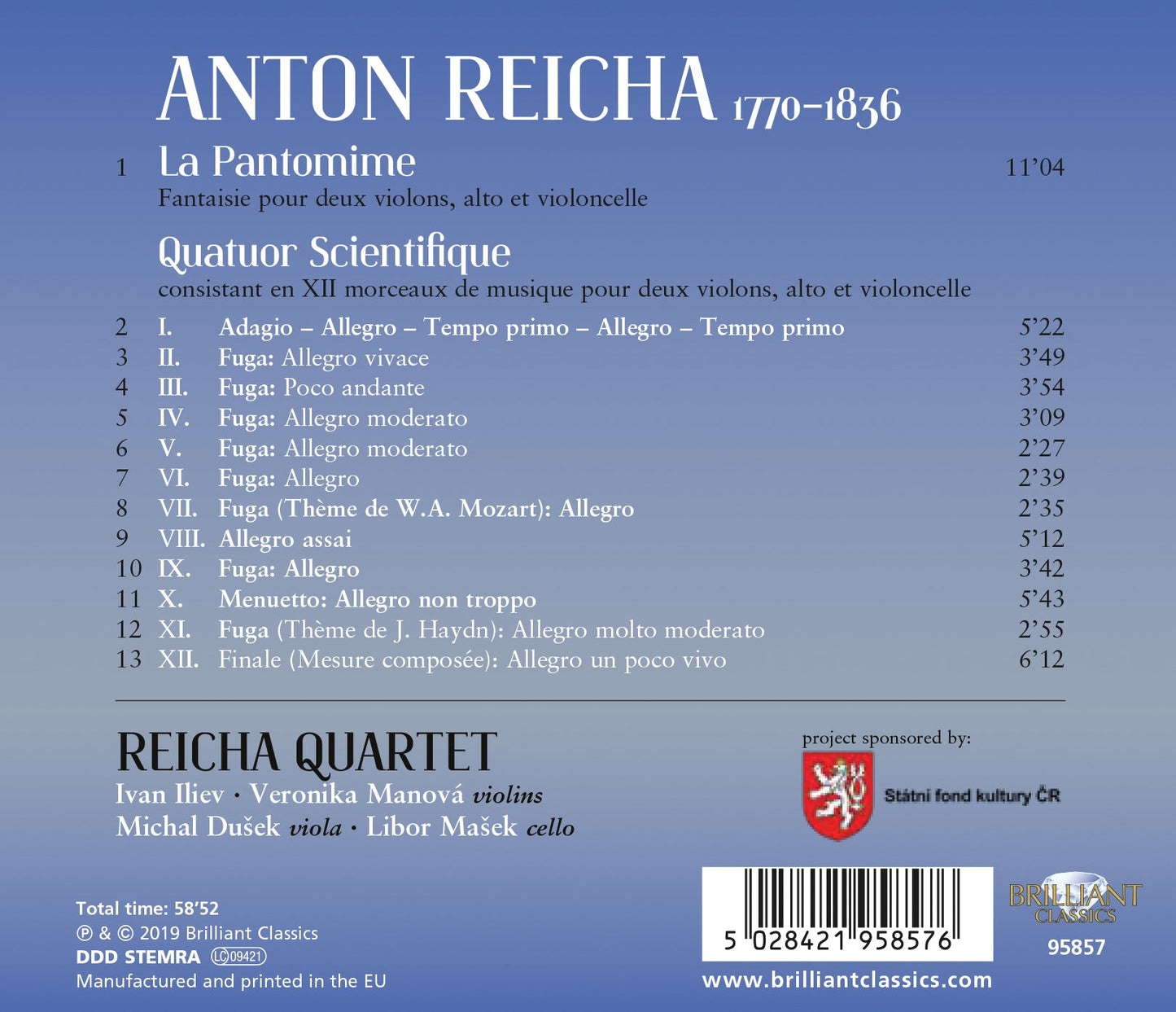 Reicha: Quatuor Scientifique
