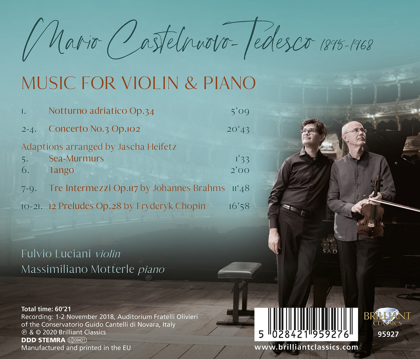 Castelnuovo-Tedesco: Music for Violin & Piano