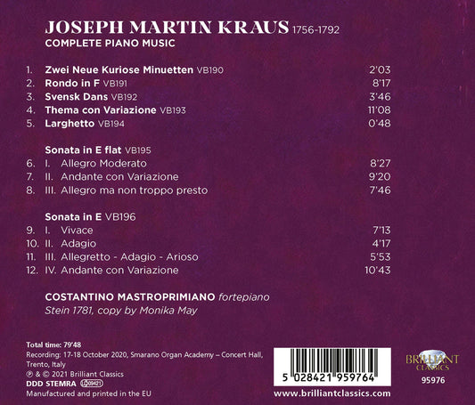 Kraus: Complete Piano Music