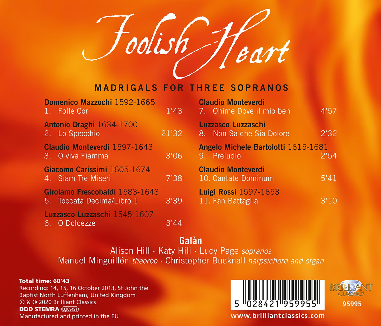 Foolish Heart: Madrigals For Three Sopranos