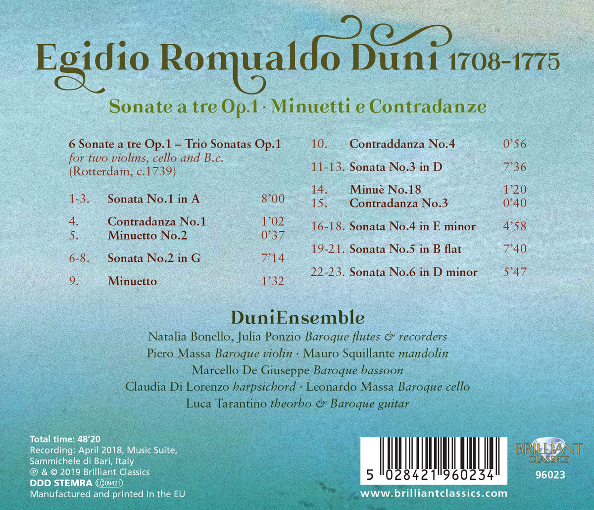 Duni: Trio Sonata Op. 1, Nos. 1-6