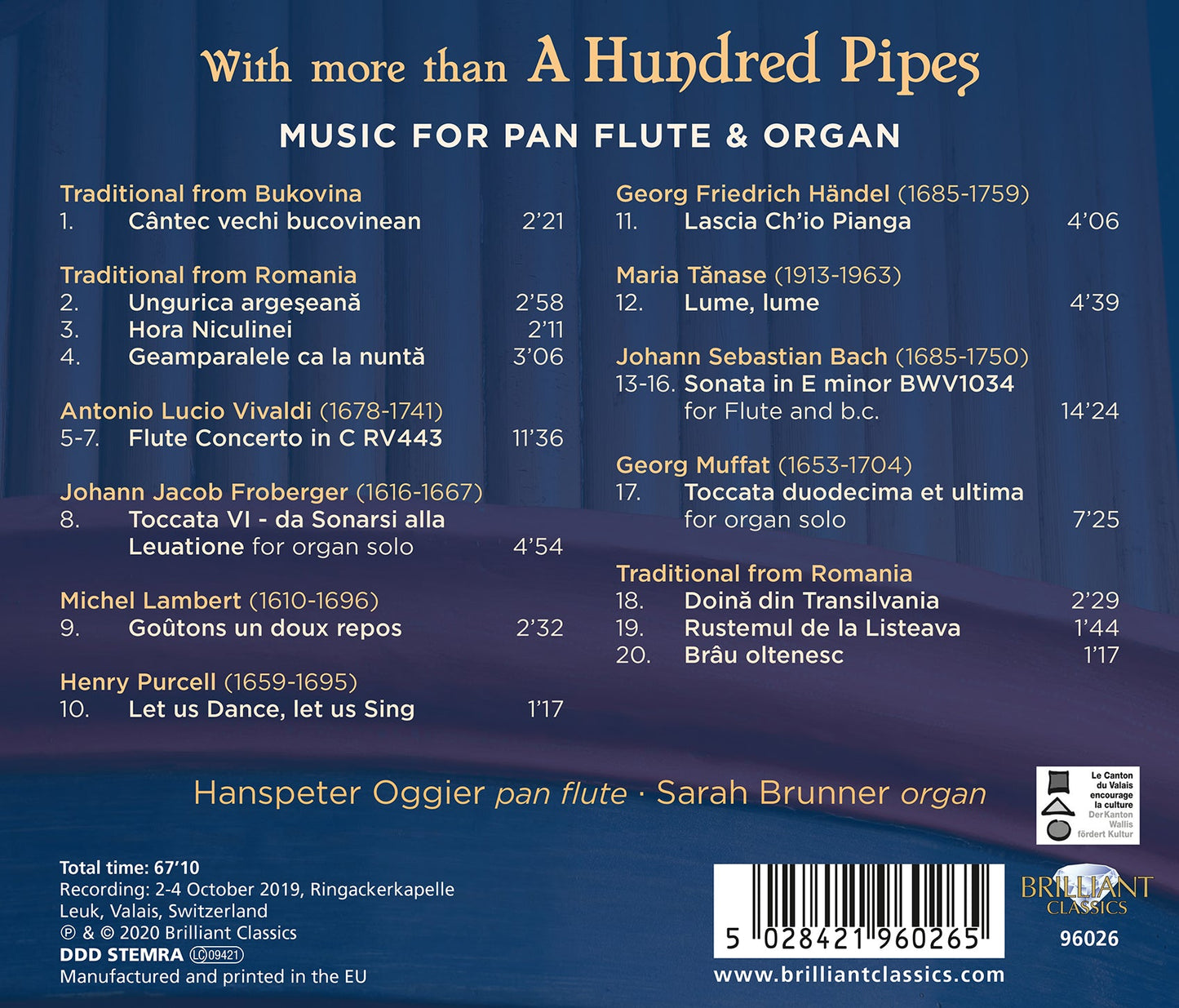 With More Than a Hundred Pipes - Music for Pan Flute and Org