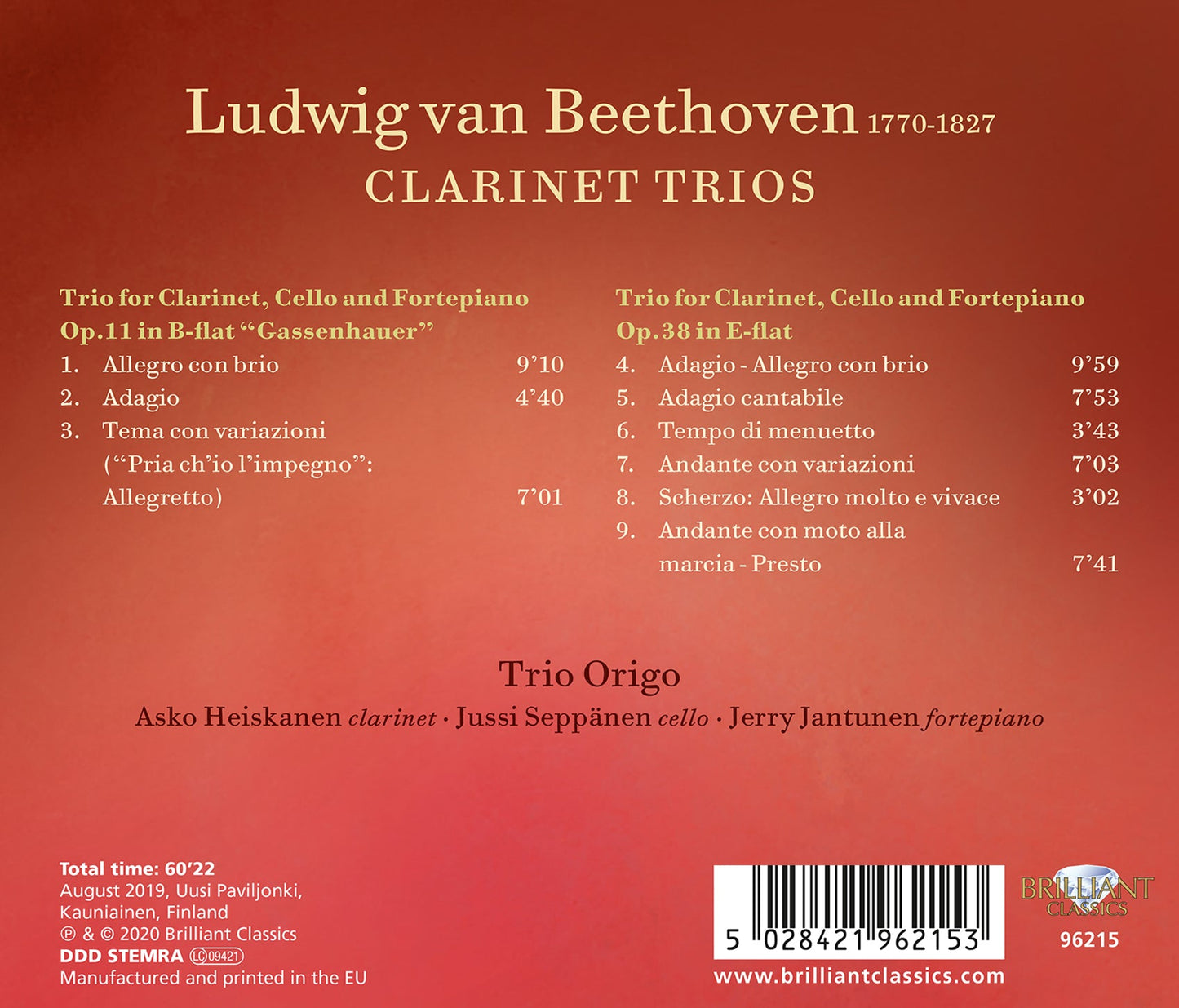 Beethoven: Clarinet Trios