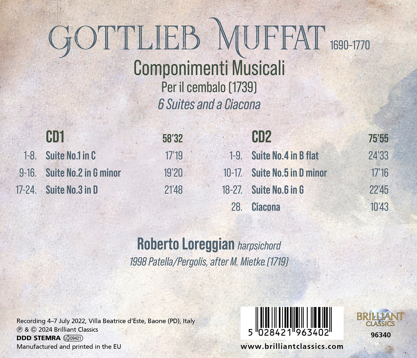 Muffat: Componimenti Musicali per il cembalo (1739)