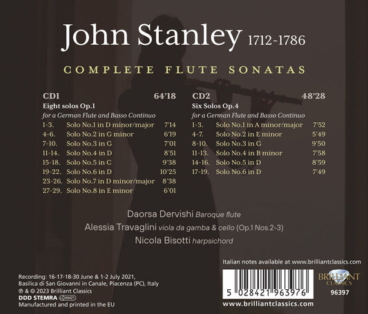 Stanley: Complete Flute Sonatas