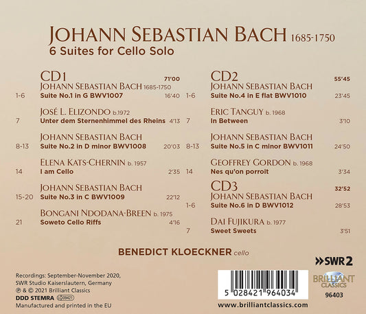 6 Suites For Cello Solo